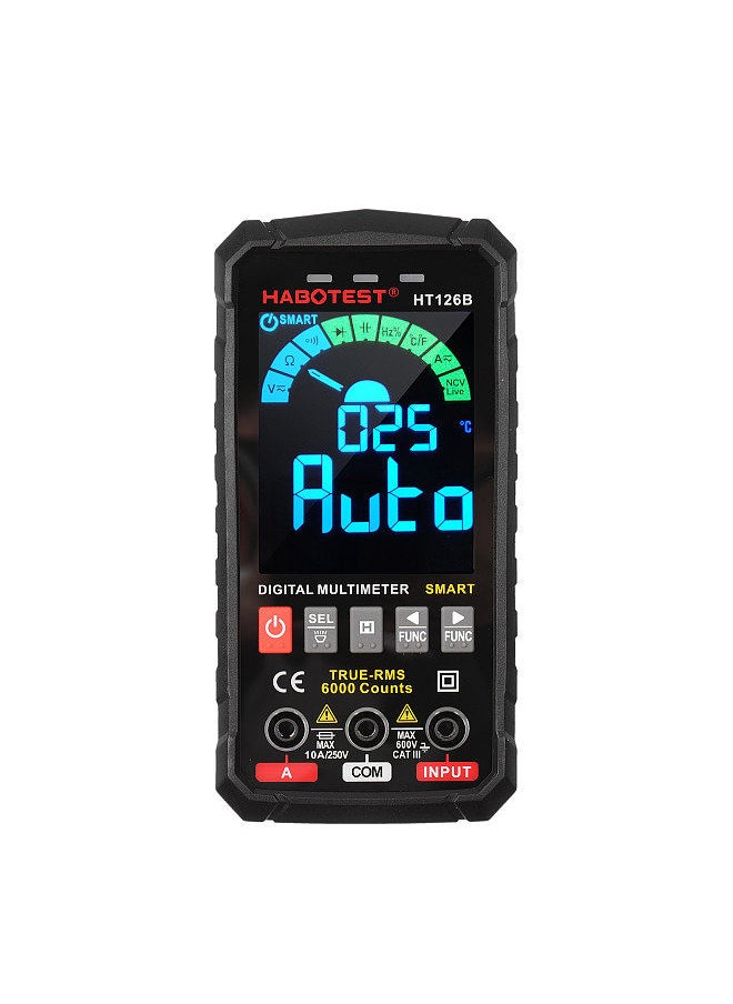 HABOTEST - Smart Digital Multimeter 6000 Counts True RMS Auto-ranging VA Color Screen Electrical Tester Voltmeter Ammeter Temperature Measuring - Image 1