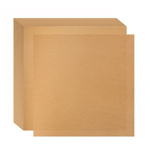 TROUSKAIG 100pcs 12x12 inch Unbleached Parchment Paper Sheets for baking, Heavy-Duty Precut Parchment Paper Squares, Brown Non-Stick liners for Oven, Cooking & Wrapping Food, Air Fryer Liners - Image 1