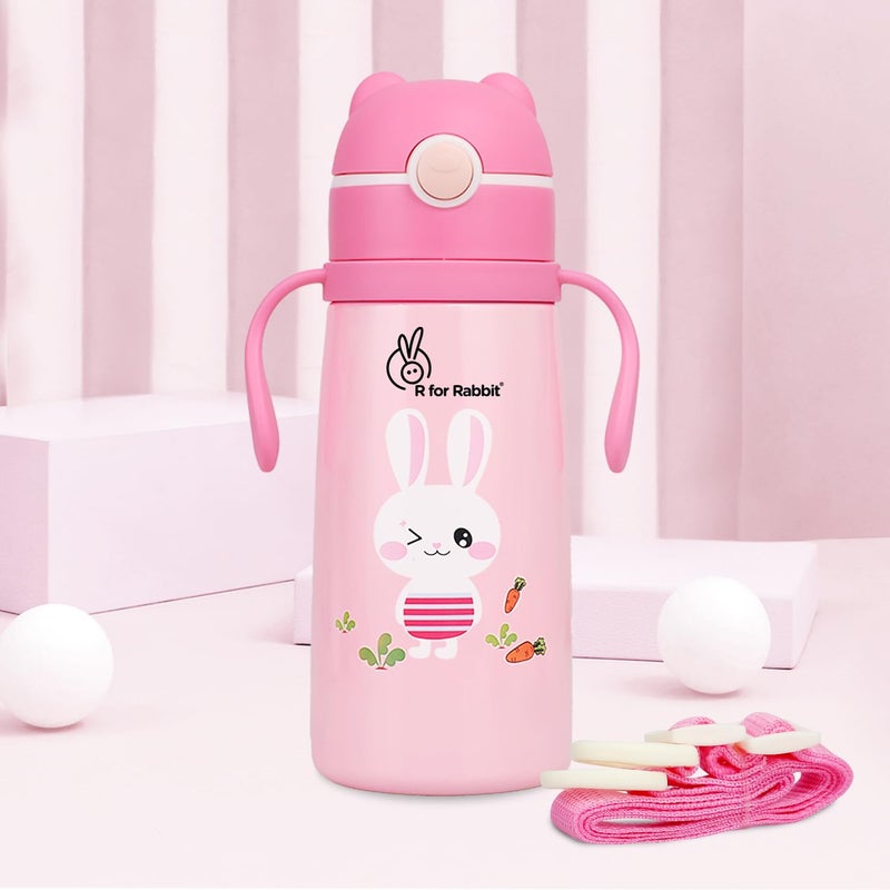 R for Rabbit زجاجة شرب رabbit Steebo Safari باللون الوردي على شكل أرنب - Image 1