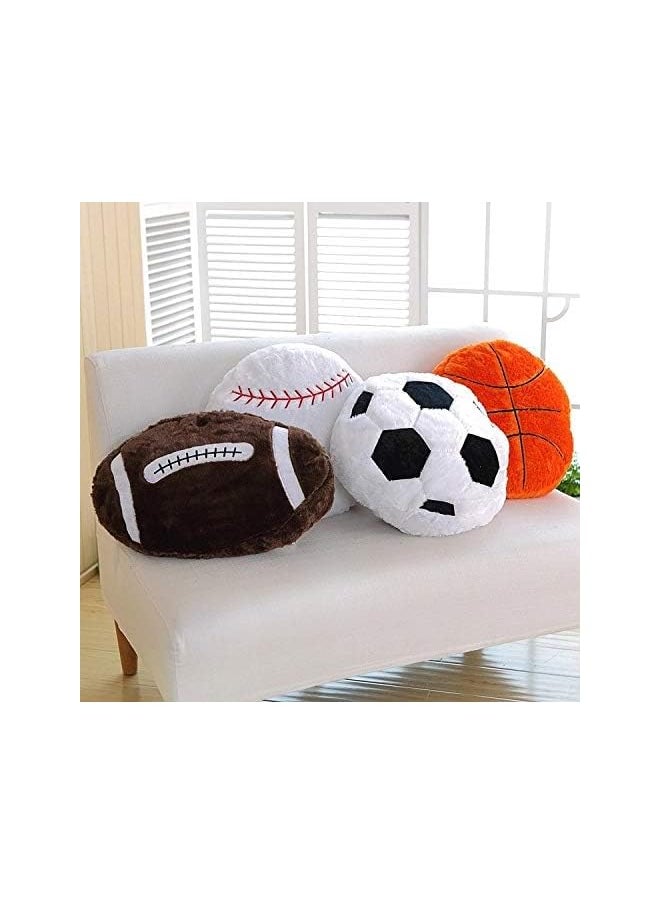 The Bros Football Plush Pillow Fluffy Durable Stuffed, Football Throw Pillow Ball Sports, Ball Pillow Soft Durable Sports Toy Sofa Room Decoration Soft Sports Toy Gift (White+Black)  - Image 3