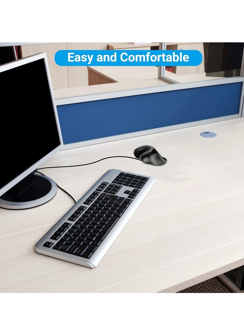 LIKE SHOW Wired Vertical Mouse, Ergonomic Mouse for Right-Handed Users, 800/1200/2400/3200 DPI PC Mouse Prevention Against Mouse Arm / Tennis Elbow (RSI Syndrome), Computer Mouse for Office/Home