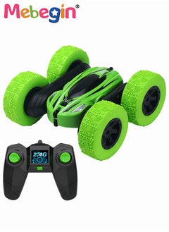 MEBEGIN 2.4Ghz RC Stunt Car Toy, 360°Double Side Flips Rotating RC Car, Rechargeable Remote Control Car, Portable Remote Control Double-sided Dump Truck, 2 AA Battery (Not Included) for RC Controller, Suitable for Indoor and Outdoor, Ideal Gift for Kids, 15*16*7cm  - Image 1