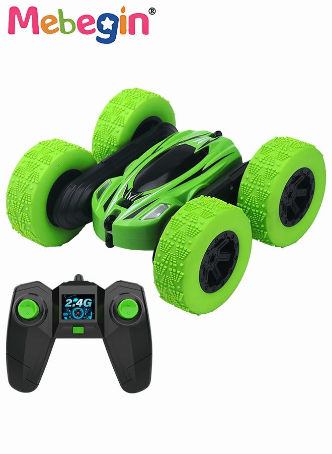 2.4Ghz RC Stunt Car Toy, 360°Double Side Flips Rotating RC Car, Rechargeable Remote Control Car, Portable Remote Control Double-sided Dump Truck, 2 AA Battery (Not Included) for RC Controller, Suitable for Indoor and Outdoor, Ideal Gift for Kids, 15*16*7cm