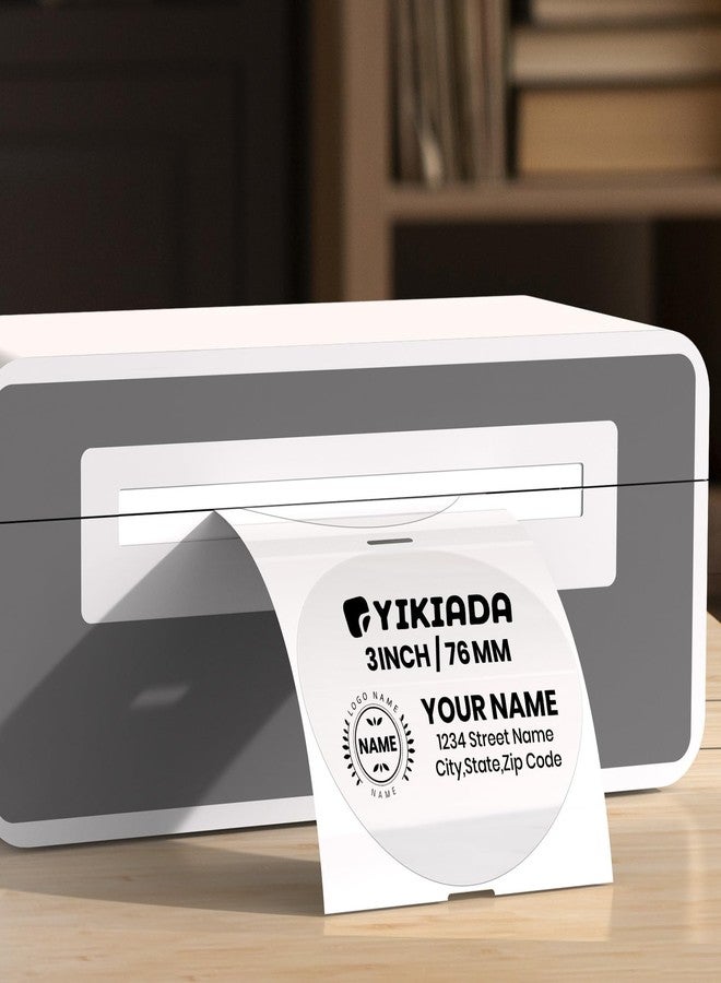 YIKIADA Transparent Round Thermal Labels 3 Inch Waterproof Stickers 200 PCS - Image 3