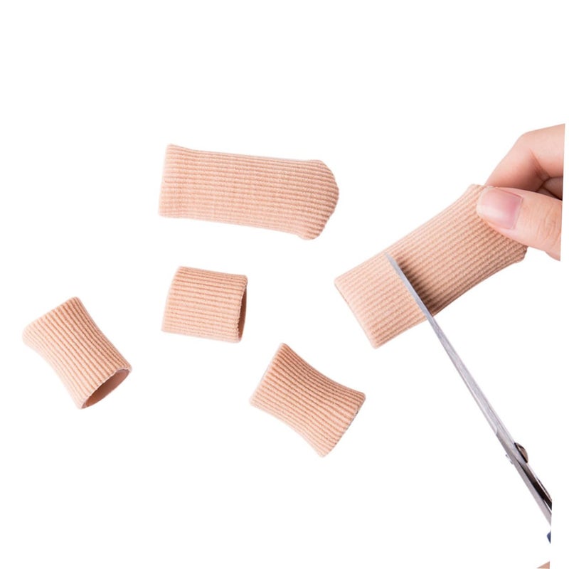 ORFOFE 1pair Toe Straightener Sleeve Tube with Gel Spacers for Bunion and Overlapping Toes Sebs Protector s Khaki Flexible Reusable Easy to Clean - Image 2