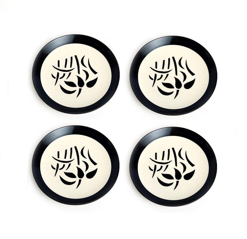 Caffeine Ceramic Handmade Stoneware Black Imperial Quarter Plate 7”(Set of 4 Dishwasher & Microwave Safe) - Image 4