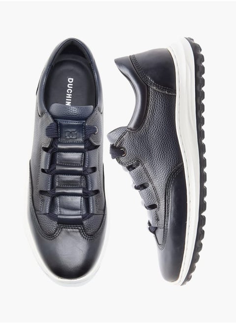 Men's Textured Sneakers with Lace-Up Closure