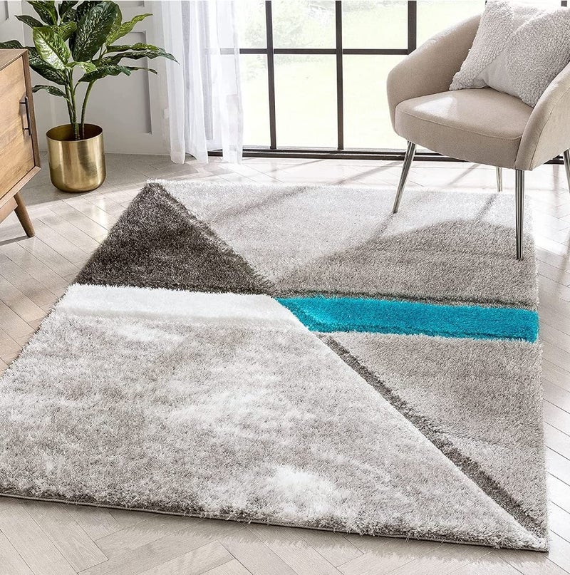 FRESH FROM LOOM Royal Heritage Edition Large 36 x 60 Inch Carpets for Home | Premium Shaggy Fur Rug Runner | Anti-Skid Bedroom Carpet |Premium Carpets for Living Area Office Sofa Room (3x5 feet), Grey - Image 1