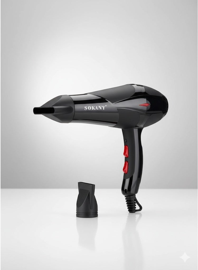 Sokany Hair Dryer 2300 Watt Hot Cold Motor 2 Speed ​​Black HS-3618 - Image 4
