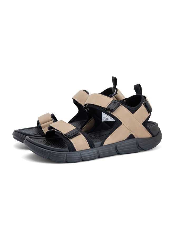 Puca Sandals For Men | Comfortable Men's Sandals | Hexa-Flow Outsole | Velcro | Fuze Black Beige - Image 2
