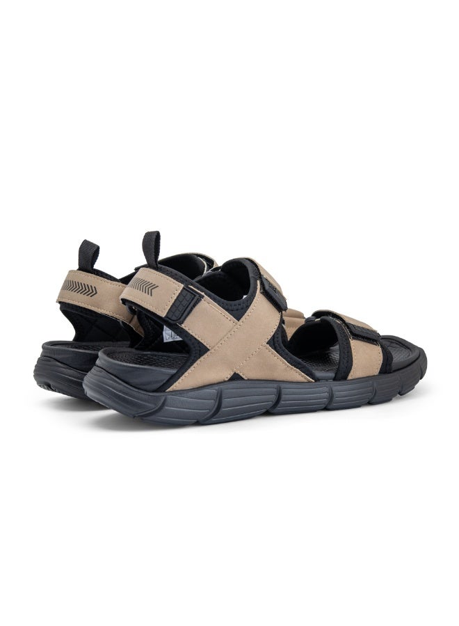 Puca Sandals For Men | Comfortable Men's Sandals | Hexa-Flow Outsole | Velcro | Fuze Black Beige - Image 3
