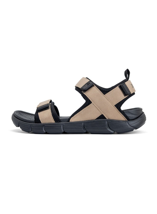 Puca Sandals For Men | Comfortable Men's Sandals | Hexa-Flow Outsole | Velcro | Fuze Black Beige - Image 4