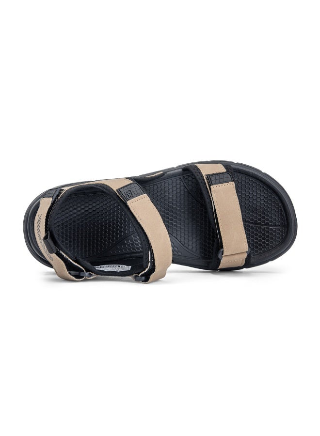 Puca Sandals For Men | Comfortable Men's Sandals | Hexa-Flow Outsole | Velcro | Fuze Black Beige - Image 5