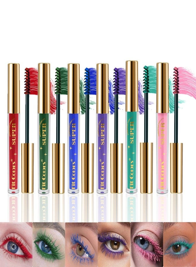 RoseFlower Colored Mascara Set, 6 Colorful Waterproof Mascaras - Charming, Long Lasting & Voluminous for Eye Makeup - Image 1