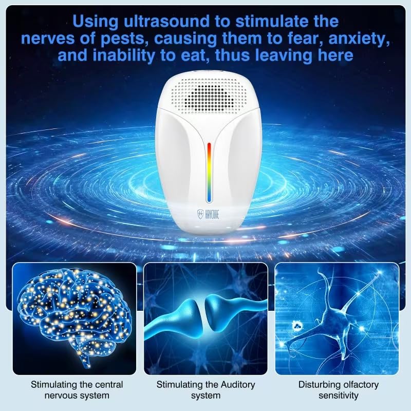 Haycone Upgraded Ultrasonic Repeller & Insect Indoor Repeller,Ultrasonic and Repellent for Roach,Rodent,Mouse,Bugs,Mosquito,Mice,Spider,Ant,3 Mode Switching,6 Packs - Image 3