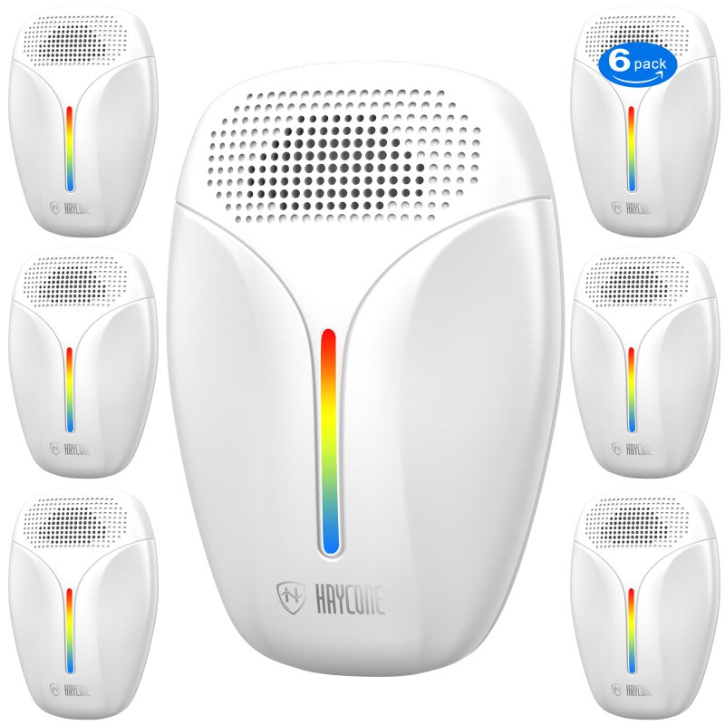 Haycone Upgraded Ultrasonic Repeller & Insect Indoor Repeller,Ultrasonic and Repellent for Roach,Rodent,Mouse,Bugs,Mosquito,Mice,Spider,Ant,3 Mode Switching,6 Packs - Image 1