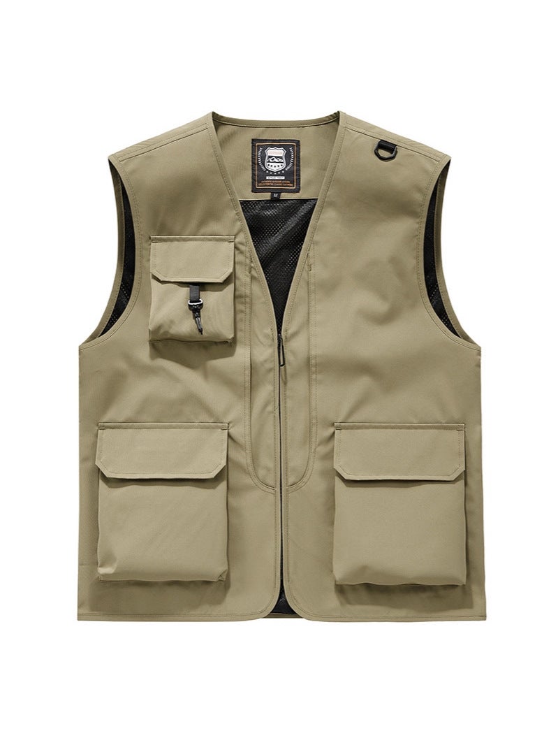 Men'S Vest For Outdoor Casual Fishing And Pography, V-Neck Workwear Vest With Multiple Pockets, Thin Style Gilet - Image 3