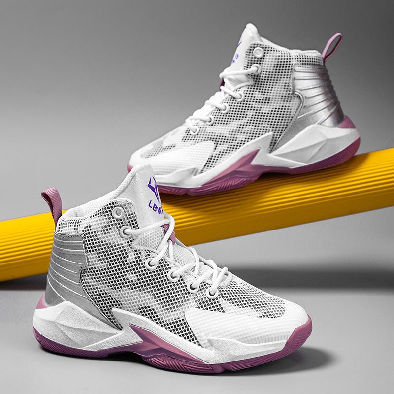Jinjiang Basketball Shoes 2025 Breathable Men'S Shoes Mid-Top Non-Slip Youth Boys' Sneakers Shock-Absorbing Sports Shoes Men'S Professional - Image 2