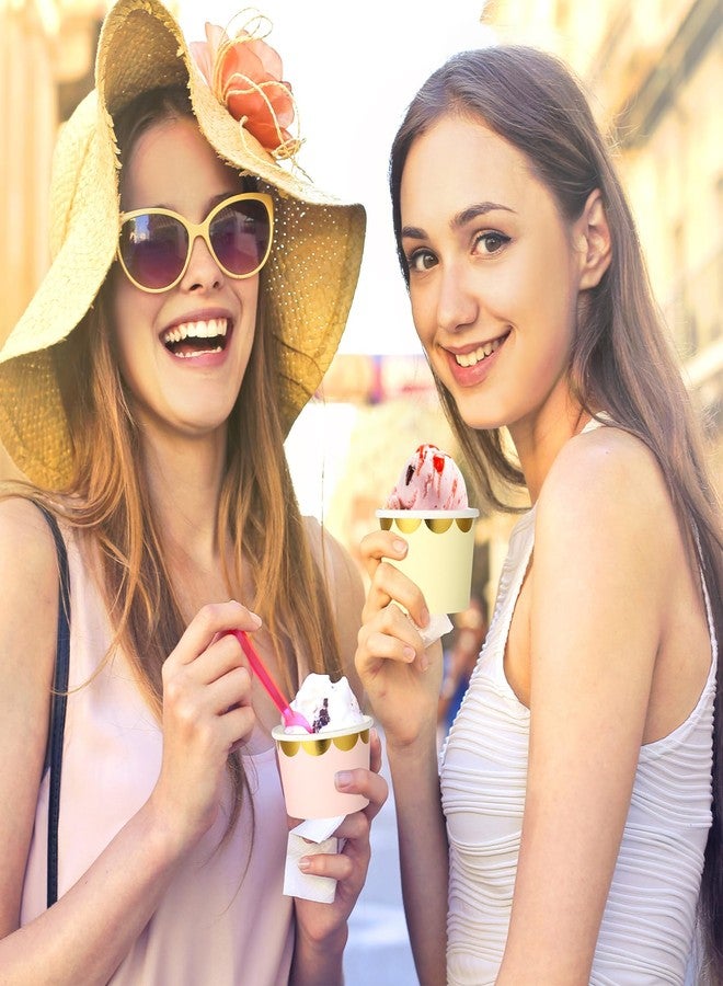 Willinglong 60 Pack Ice Cream Cups 9 oz Ice Cream Bowls Disposable Snack Paper Bowls Cupcake cups Party Supplies and Cups for Sundae Yogurt Dessert Soup for Birthday Baby Shower Party Decorations - Image 5