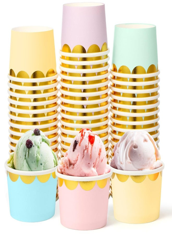 Willinglong 60 Pack Ice Cream Cups 9 oz Ice Cream Bowls Disposable Snack Paper Bowls Cupcake cups Party Supplies and Cups for Sundae Yogurt Dessert Soup for Birthday Baby Shower Party Decorations - Image 1