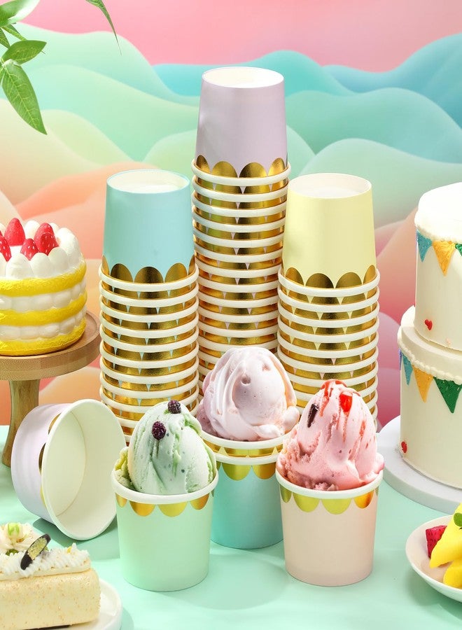 Willinglong 60 Pack Ice Cream Cups 9 oz Ice Cream Bowls Disposable Snack Paper Bowls Cupcake cups Party Supplies and Cups for Sundae Yogurt Dessert Soup for Birthday Baby Shower Party Decorations - Image 4