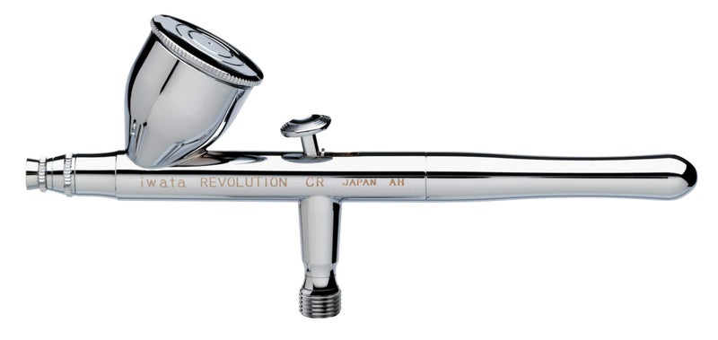 Iwata Revolution HPCR Gravity Feed Dual Action Airbrush Easy Control Smooth Spray at Low air pressures 7 ml Cup General Spraying and Beginners Base and top Coat Models Makeup Art Projects