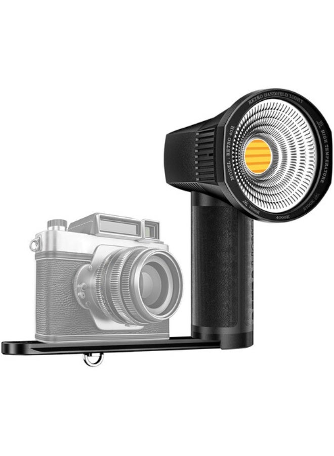 LENSGO 40H Retro Handheld Video Light – Portable LED Fill Light for Photography, Vlogging, and Studio Use - Image 1
