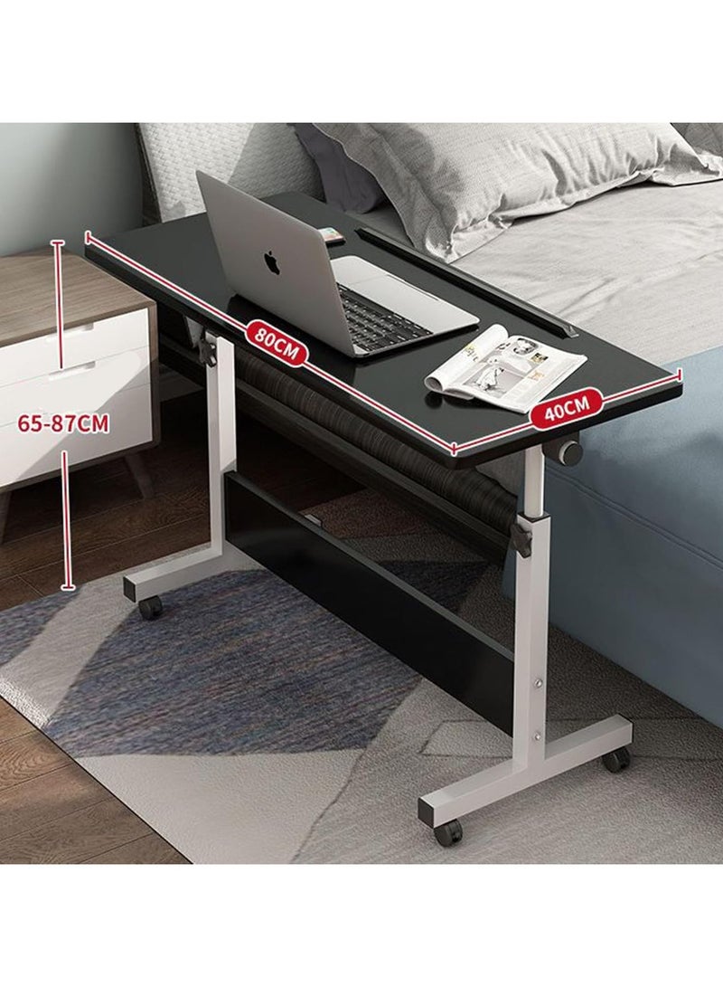 DubaiGallery Mobile Standing Desk, Lifted Height Adjustable Bedside Laptop Desk Foldable Multifunctional Side Table Computer Desk with 4 Wheels for Bedroom Living Room Office Hospital Studio  - Image 2