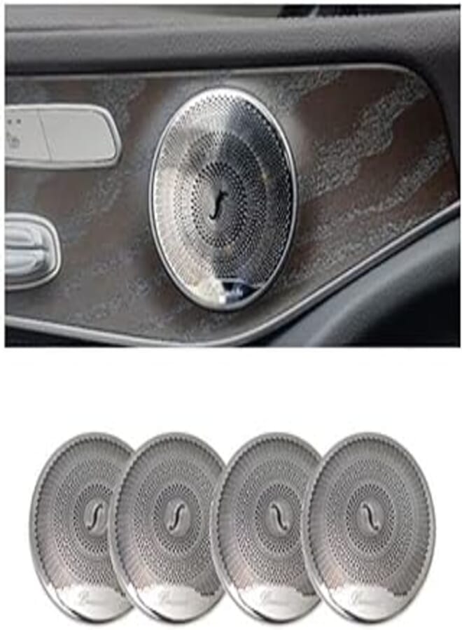 Side Speaker Decoration Accessory Compatible with Mercedes E Class 2016 to 2019 Car (4 Pieces)