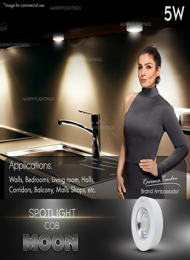 Murphy 5 Watts Moon Round Led COB Surface Cabinet/Ceiling Down Light (Pack of 15, Warm White) - Image 5