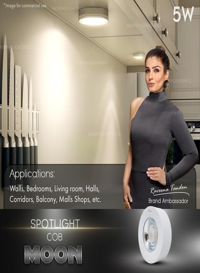 Murphy 5 Watts Moon Round Led COB Surface Cabinet/Ceiling Down Light (Pack of 15, Warm White) - Image 4