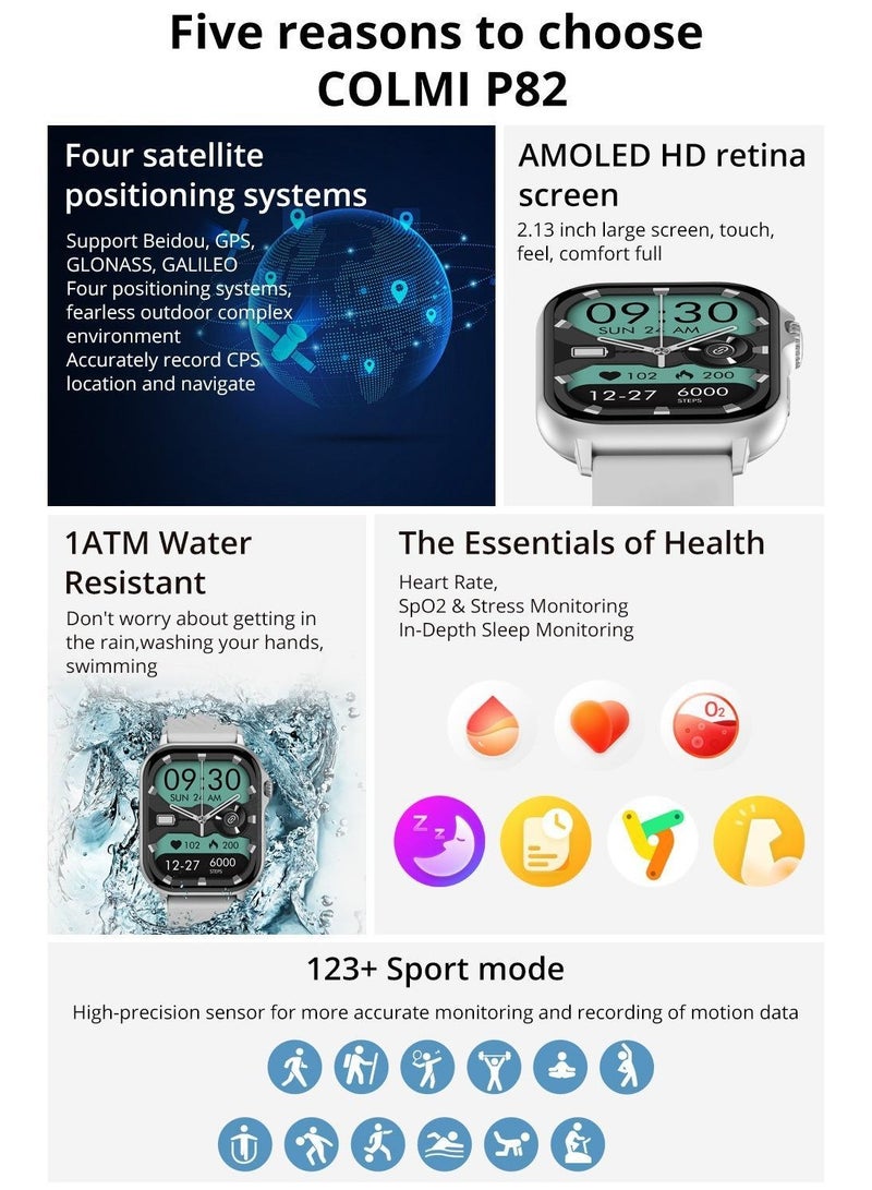 COLMI P82 2025 GPS Smart Watch with 2.13-inch AMOLED HD Display and Built-in GPS - Image 3