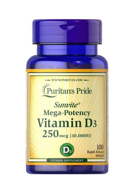 Vitamin D3 10,000 Iu 100 Softgels - Package Color May Vary
