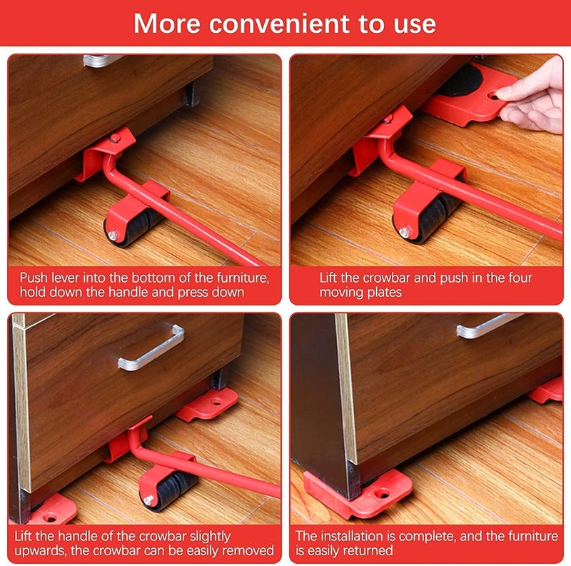 Vroxy Adjustable Heavy Furniture Lifter Shifter Tool for Furniture Household Furniture Lifter and Rollers Set for Home Appliance 1Pcs - Image 3