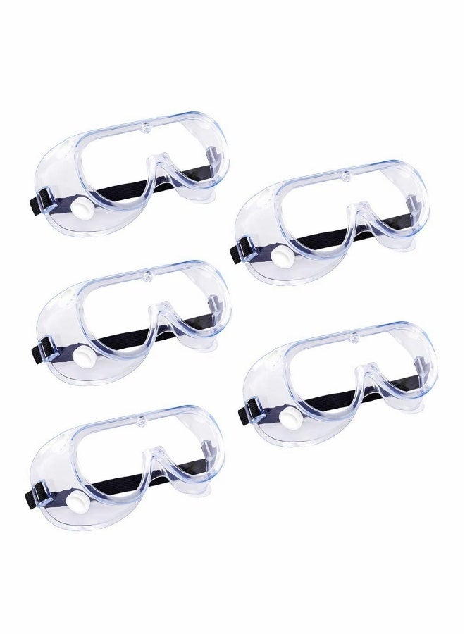 Generic 5-Pack Clear Safety Goggles - Protective Eye Glasses for Construction and Work Safety, Ideal for Eye Protection in Various Environments. - Image 1