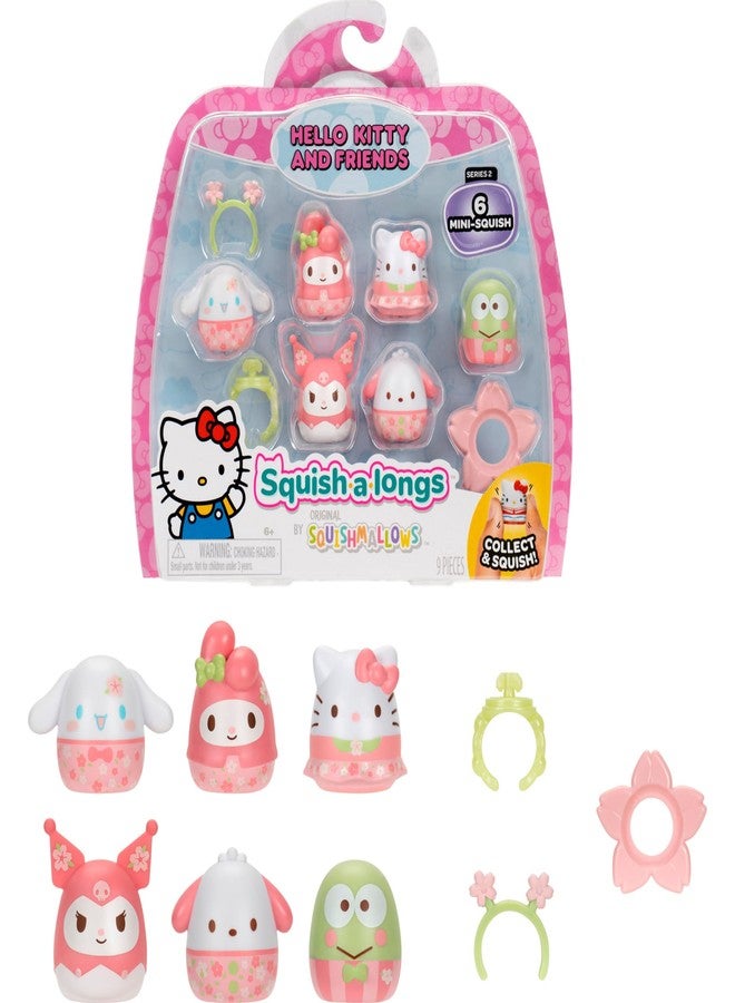Squish-a-longs Hello Kitty and Friends Sakura Spring Mini-Squish + Accessory 6-Pack - Image 1