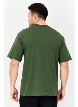 Reebok Men Sportswear Fit Brand Logo Short Sleeves Outdoor T-Shirt, Green  - Image 3