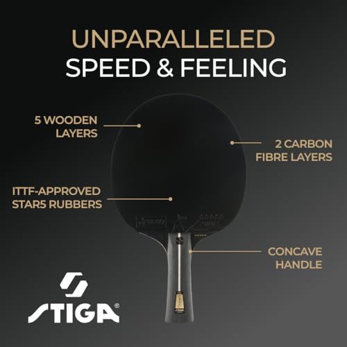 STIGA Pro Carbon + Table Tennis Bat for Advanced Offensive Competitive Players - ITTF Approved, Touch Carbon Technology - Enhanced Speed, Control and Comfort – Black/Red - Image 3
