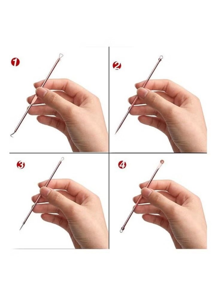 ORiTi 4-Piece Dual Heads Needle Blackhead Remover in Rose Gold - Image 3
