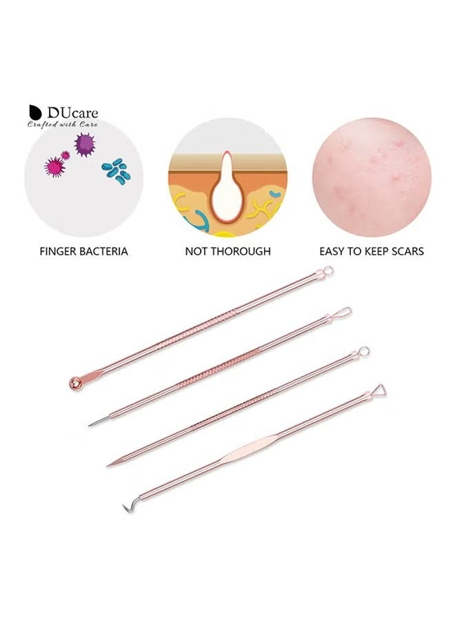ORiTi 4-Piece Dual Heads Needle Blackhead Remover in Rose Gold - Image 4
