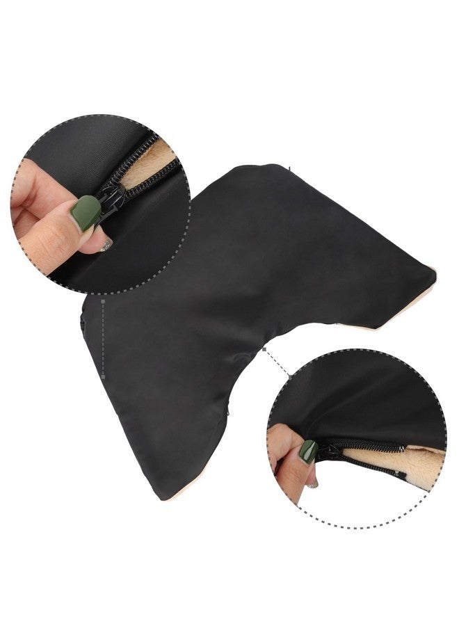 GREUS Winter Baby Stroller Hand Muff Gloves Thick Fleece Lined Pushchair Hand Warmer Mittens Mitts Windproof Waterproof Baby Carriage Handmuff Stroller Warm Muffs Gloves Accessories (Black) - Image 4
