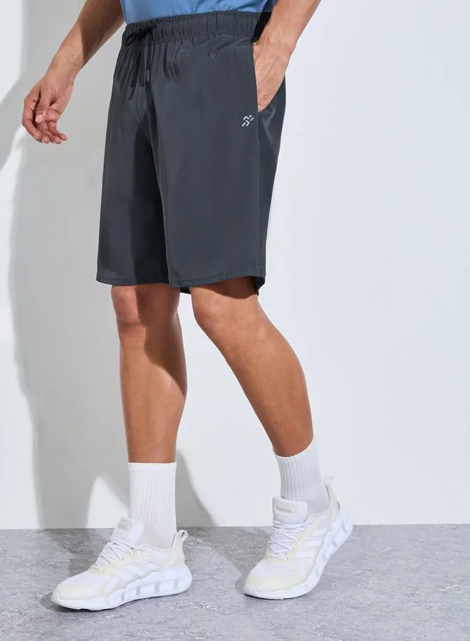 ستايلي Men Grey Woven Running Shorts with Side Pocket
