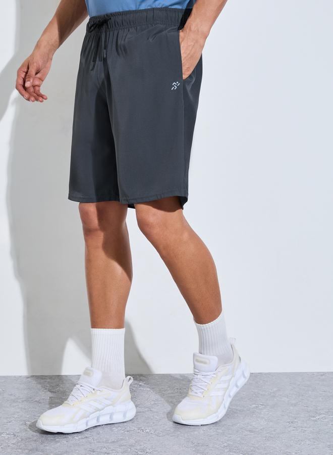 Styli Men Grey Woven Running Shorts with Side Pocket - Image 1