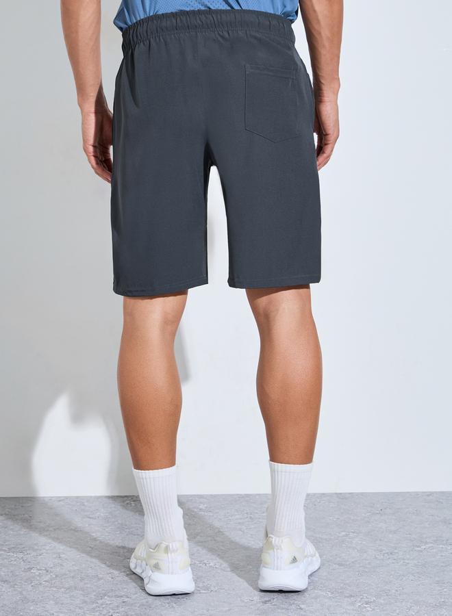 Styli Men Grey Woven Running Shorts with Side Pocket - Image 5