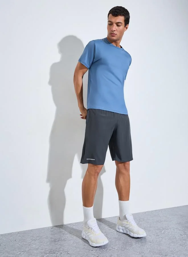 ستايلي Men Grey Woven Running Shorts with Side Pocket