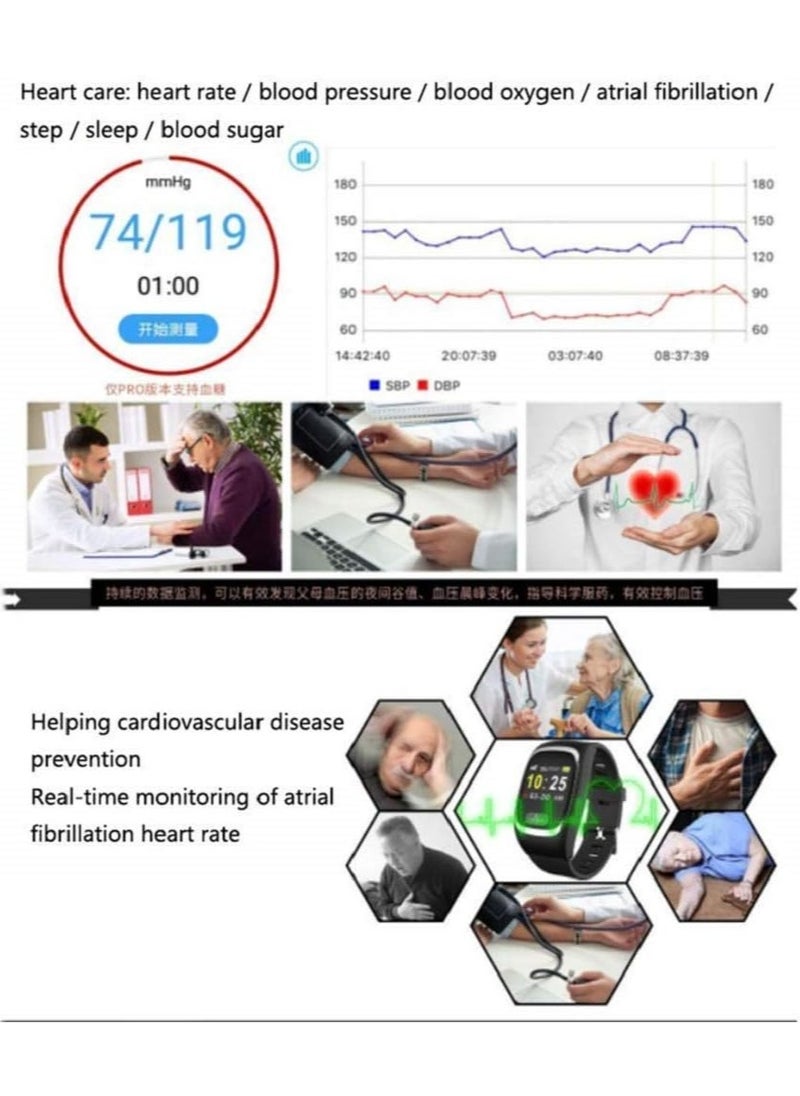 ساعة ذكية H66 لكبار السن، أو جهاز تعقب الهاتف عبر نظام تحديد المواقع العالمي (GPS) مع خاصية مكافحة فقدان مكالمة SOS، ومكتشف موقع عداد الخطى، وتطبيق التتبع الحقيقي، ودعم Android IOS