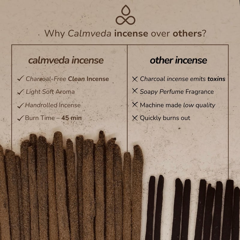Calmveda Sandalwood Amber Incense Sticks Resin - (40+ Sticks  9 Inch) Thick Natural Amber Incense Sticks Made From Resins  Clean Charcoal Free | Warm Resinous - Sweet Aroma To Balance Energy & Cleanse Home - Image 4