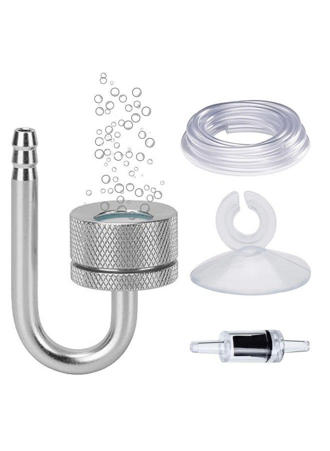 VAYINATO® Planted Aquarium Colour Stainless Steel Diffuser with Free 2M Transparent Co2 Tube and Sucker and Check Valve (Steel) by Petzlifeworld - Image 1