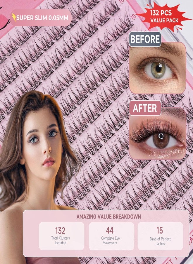 Dorisue 132 Pieces Luxury lash clusters kit - 8-14MM Volume Wide Clusters lash, Premium Precision Tweezers & Professional-Grade Compact Adhesive, High-End Tools for Discerning DIY Lash Artists - Image 2