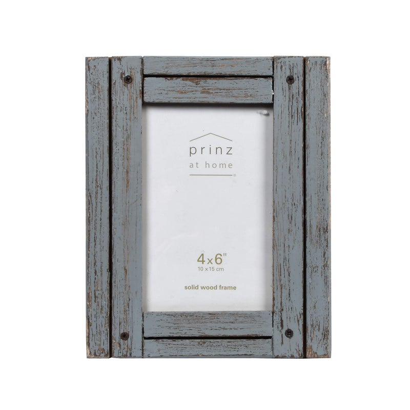 Prinz Homestead 4 x 6 Distressed Wood Frame, Coastal Decor Hand-Distressed Gray Wood Rustic Picture Frame, Two-Way Easel, Can Be Wall-Mounted, 8 x 6.5 x .59 Inches - Image 1